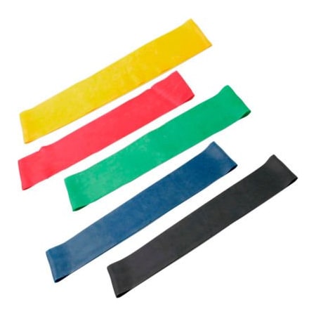 Fabrication Enterprises CanDo Exercise Band Loop, 15" Long, 5 Color Set, 10 Sets 10-5269-10